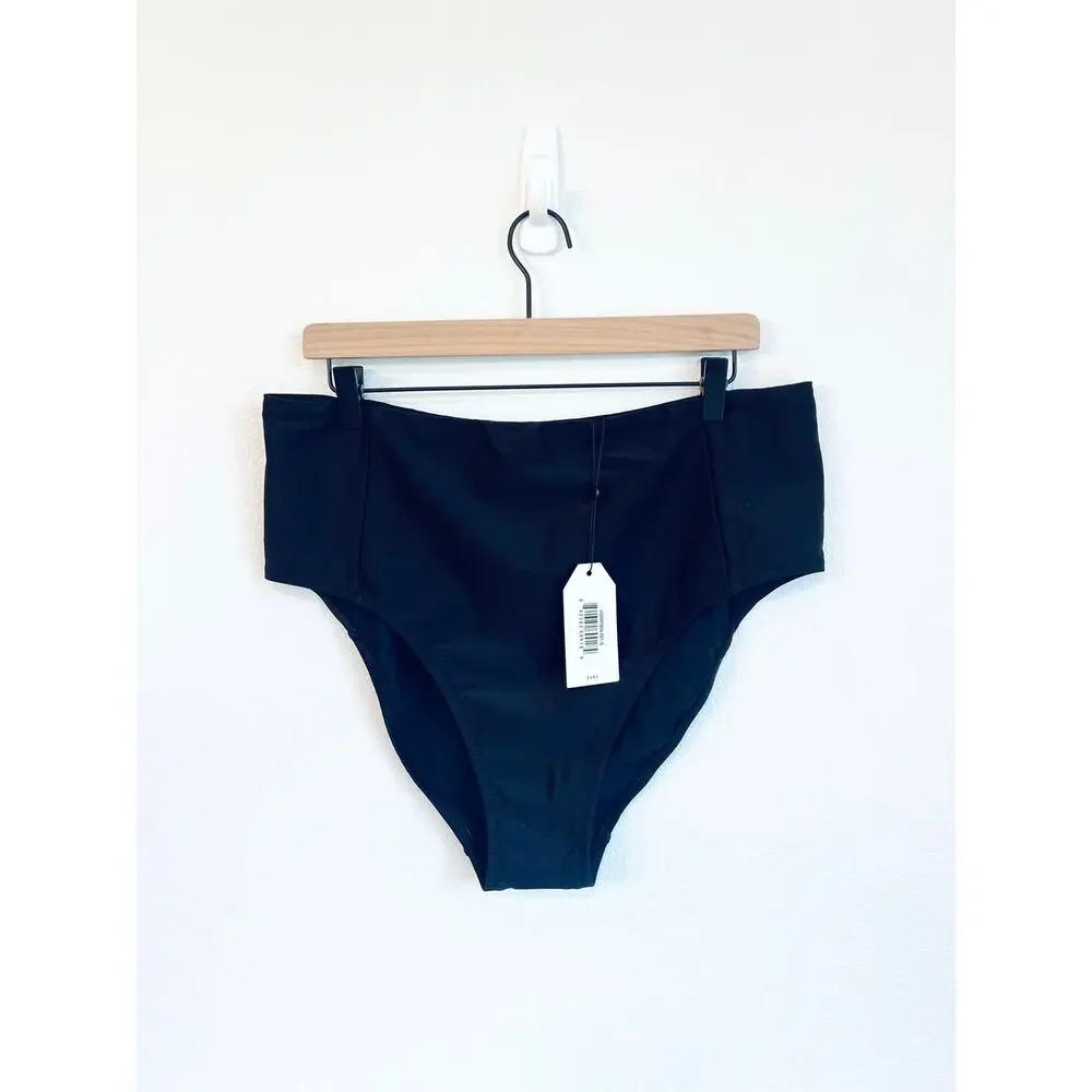 NWT Universal Standard High Waist Black Bikini Swim Bottoms Small (US 14-16)